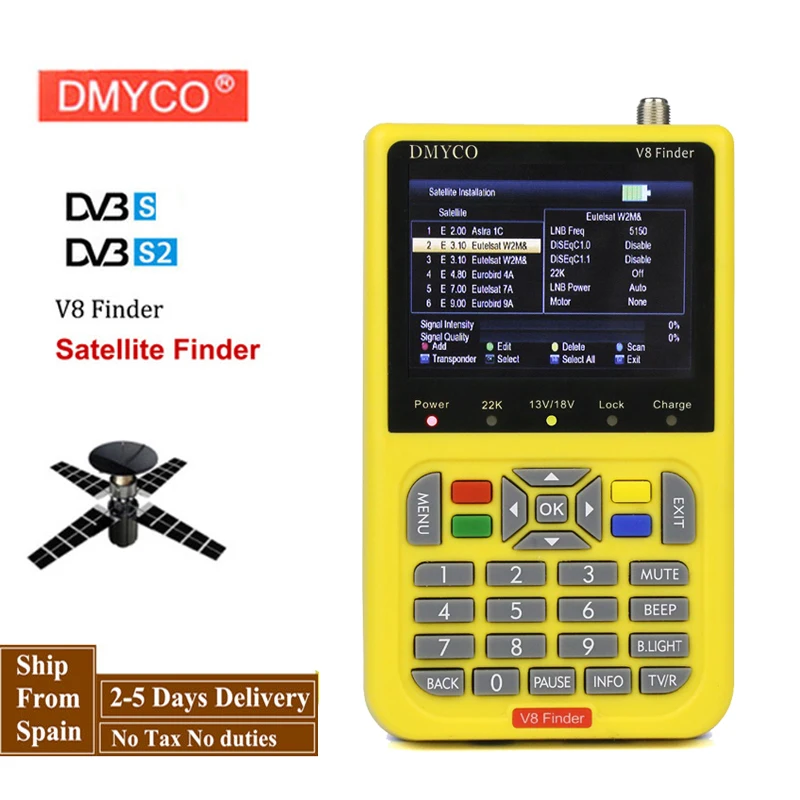 

V8 Finder Digital HD DVB-S2 High Definition Satellite Finder MPEG-4 FTA Receptor DVB S2 Satellite Meter Full 1080P lnb finder