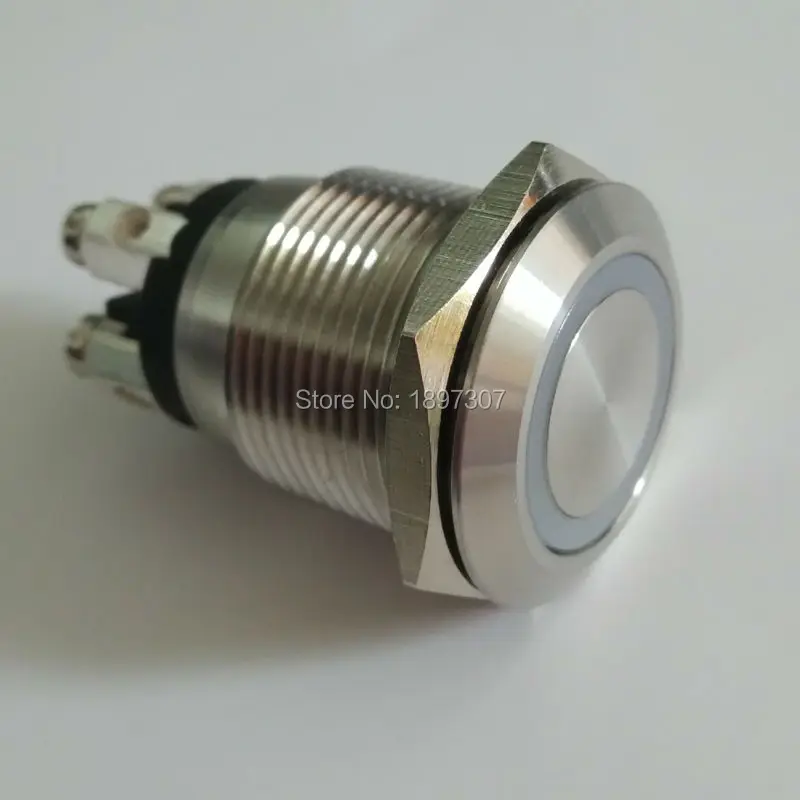 

22mm Micro trip momentary normally open Anti vandal switch, RED ring Illuminated push button switch