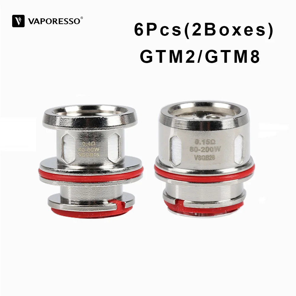 

6pcs Original Vaporesso Coil GTM2 0.4ohm GTM8 0.15ohm Electronic Cigarette Accessories For Vaporesso Cascade Tank