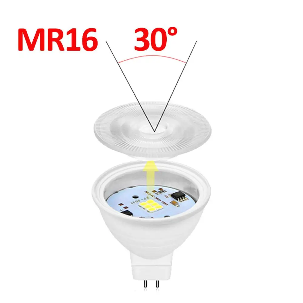 220V GU10 светодиодный лампы Auminum MR16 светодиодный светильник 30/120 градусов 7 Вт Точечный светильник Крытый настенный светильник для прихожей Точечный светильник для потолка gu 10 светодиодный ампулы - Испускаемый цвет: MR16 30 Degree