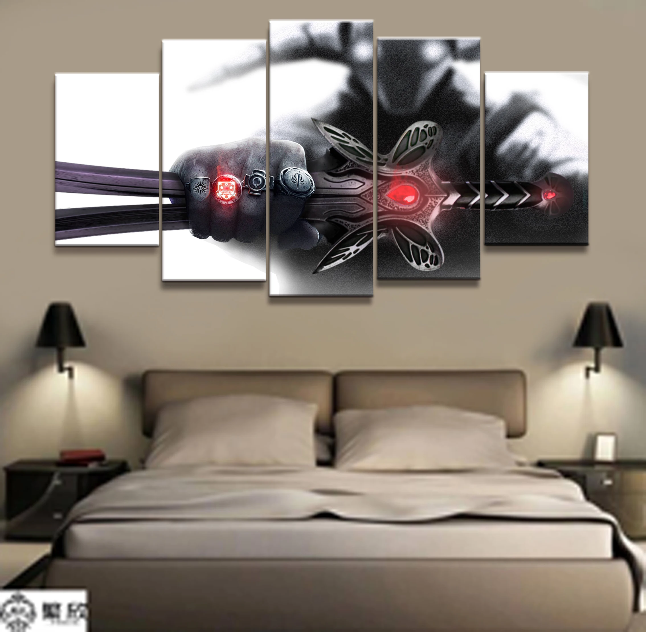 Wall Art Game Poster 5 Pieces DOTA 2 Poster Printed Canvas Painting Pictures Modern Painting On Can