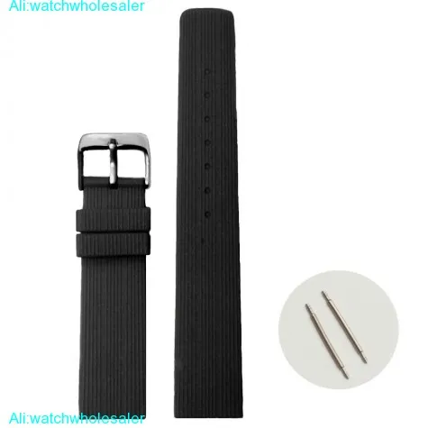 20mm Simple Black Silicone Jelly Rubber Ladies Men Watch Band Straps WB1071A20JB