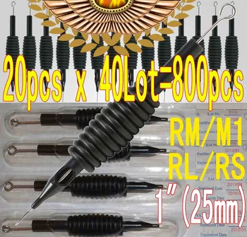 

800 x Wholesale Disposable Tattoo Grips Tube Combo with Suited Needles Assorted Mixed for Ink Kit 1" (25mm) LD-TG-H3690-800D