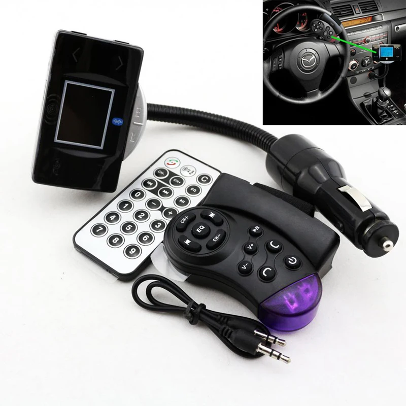 

Steering Wheel Car Bluetooth Handsfree FM Modulator Transmitter caller ID MP3 Kits Remote Control UM