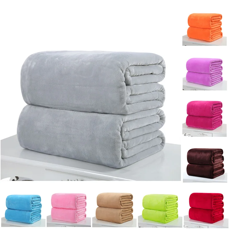 50*70cm Warm Blanket Small Super Soft Blanket Warm Solid Plush Fleece