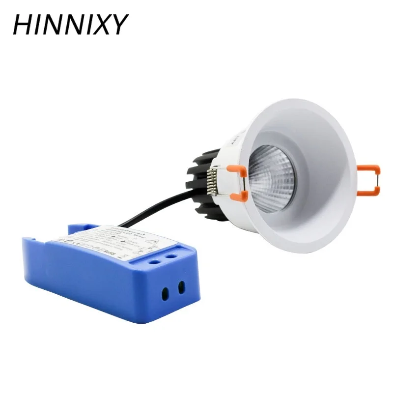 

Hinnixy Aluminum IP20 LED COB Downlight Replaceable Light Source 75mm Cut Hole 220V 6/10/15W Dimmable Driver Round Ceiling Lamp
