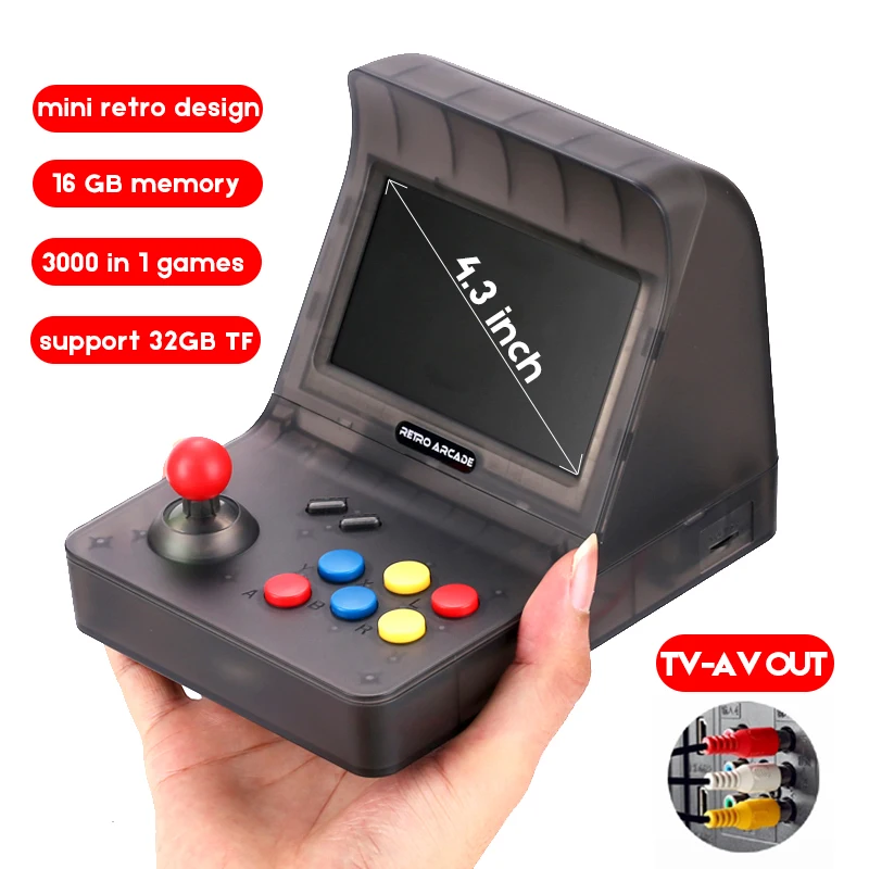 

HEYNOW Retro ARCADE Family Portable Mini Handheld Game Console 4.3 Inch 64bit 3000 Classic Games Dual Gamepad Controls Kids