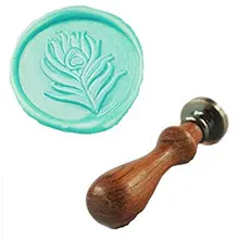 Mdlg Винтаж фантазии Павлин Перо индивидуальный логотип свадебные приглашения Воск уплотнительное штамп палисандр ручки комплект