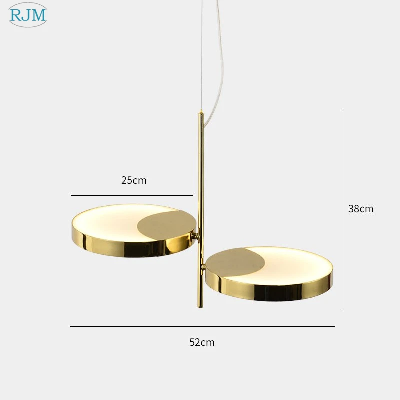 Скандинавский постмодерн креативный металлический подвесной светильник золотой круглый с одной головкой светодиодный подвесной светильник для кухни гостиной столовой Декор лампы - Цвет корпуса: 2 Heads