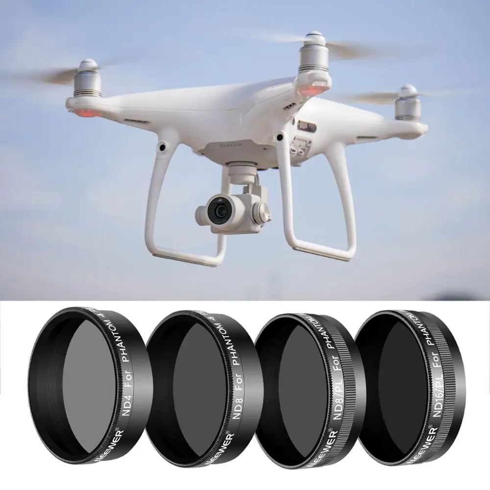 Neewer 4 шт. набор фильтров для объектива квадрокоптера DJI Phantom Pro включает в себя: ND4 +