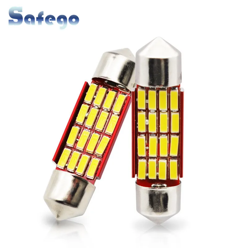 

Safego 2pcs Canbus LED Festoon 31mm 36mm 39mm 41mm 4014 Car LED Dome Interior Lights Signal Lamps Reading Bulbs 12V White
