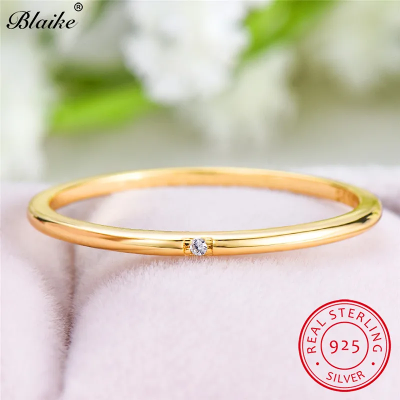 

Minimalist s925 Sterling Silver Rings For Women CZ Single Stone Thin Ring Wedding Bands Girls Daily Stacking Ring Fine Jewelry