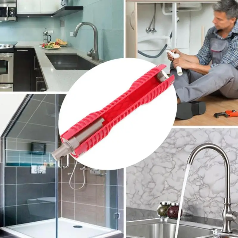 

Multifunction Lightweight Anti-Slip Handle Faucet Wrench Home Kitchen Bathroom Faucet Sink Installer Double Head Wrench Tool