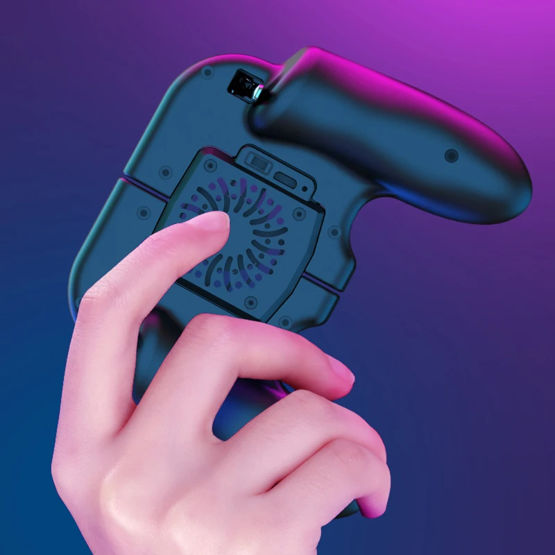 

H6 PUBG Mobile Phone Game Gaming Controller Joystick Cooling Cooler Fan Gamepad for IPhone SamSung Xiaomi Metal L1 R1 Trigger