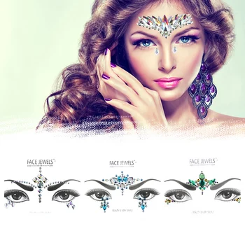 

1PC Acrylic Resin Drill Stick Bindi Sticker Handpicked Bohemia And Tribal Style Face And Eye Jewels Forehead Stage Decor Sticker