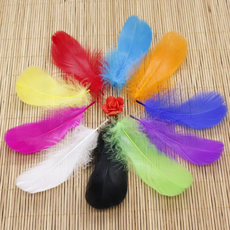 

11 colors 25 / 50 / 100 pcs 8-13 cm DIY Craft Earrings Jewelry Accessories Floating plume Goose Feathers