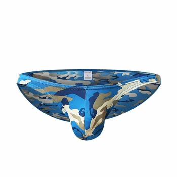 

Briefs Men Sexy U Convex Pouch Gay Male Undies Camouflage Underpants Ice Silk Panties Nylon Shorts Low Waist Cute Novelty