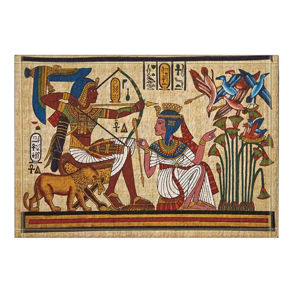 Egyptian Decor Cleopatra Soldiers Archery Bath Rugs Non Slip Doormat