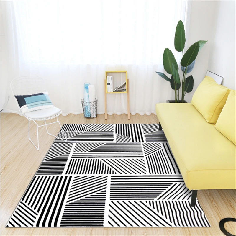 Геометрический Коврик в скандинавском стиле для спальни, ковер для гостиной, спальни, нескользящий коврик, кухонный коврик, напольный ковер домашний декор