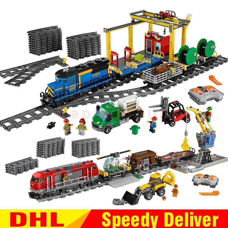 

Lepin 02008 Lepin 02009 Cargo Train Set 959Pcs City Kits Building Blocks Bricks Educational lepinings Toys Children Gift lepin