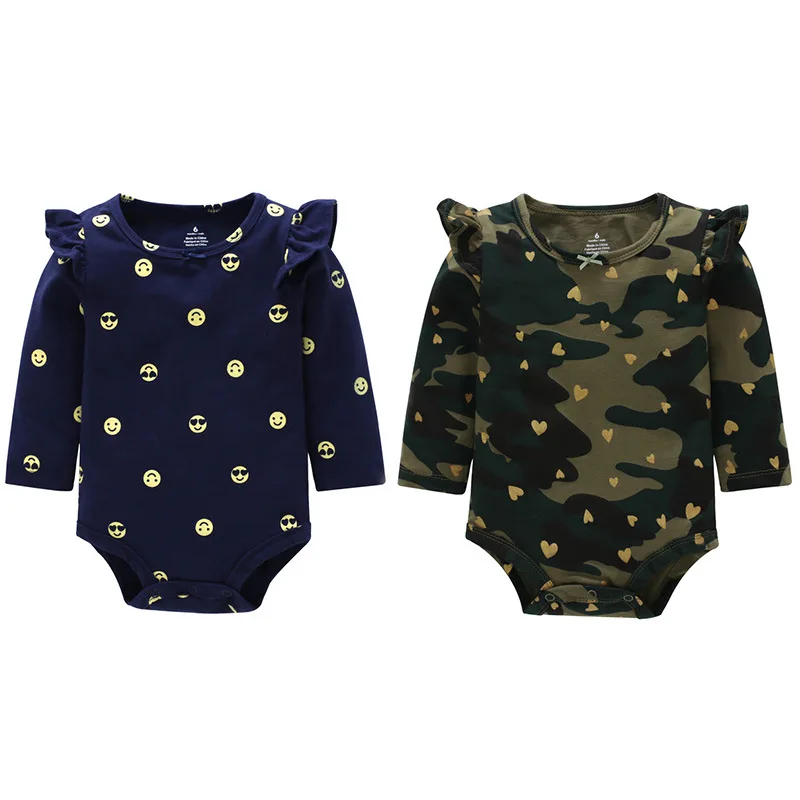 

2019 newborn baby camouflage long-sleeved dress baby autumn children's clothing baby boy girl clothing children's tights