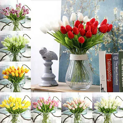 

1 bouquet Mini Tulip Artificial Rose Plastic Fake Flower Leaf Home Decor Bridal Bouquet Happy Gifts Wedding Decoration bonsai