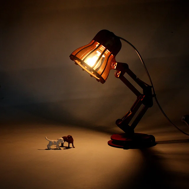 creative wooden lamp pixar lamp diy desk table lamp original design