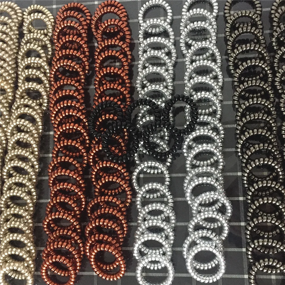 

Free Aliexpress Shipping Women Bracelet Elasticity Telephone Wire-cable Spiral Band Coil Tie Hair Ponytail Holder Scrunchies
