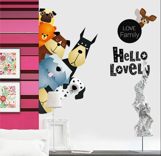 ملصقات جدار الكرتون الحيوانات DIY الأطفال جدارية الشارات للأطفال غرف الطفل خزانة غرفة النوم باب الديكور