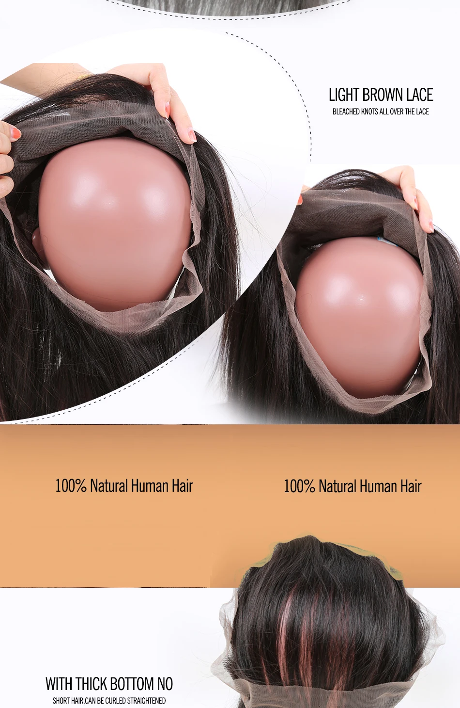 SilkyStraight QueenKing 360 Lace Frontal Encerramento Nós