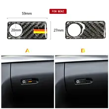 Внутренняя отделка полосы из углеродного волокна наклейка для дверной ручки Copilot сторона хранения отделка наклейка для Mercedes C-Class W205 GLC#713