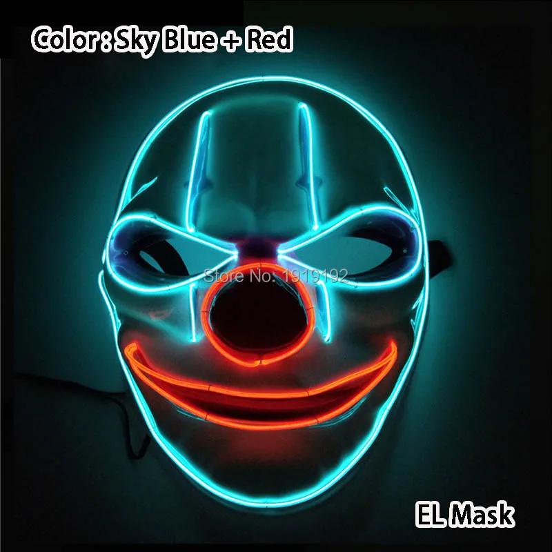 YUEHUI LED DJ Mask Halloween Decoration Glow Party Supplies Deadpool Purge Party Mask Glow In The Dark
