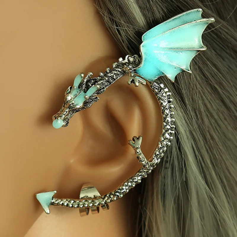 

1PC New Luminous Punk Feilong Ear Hook Retro Shiny Dragon Ear Alloy Jewelry