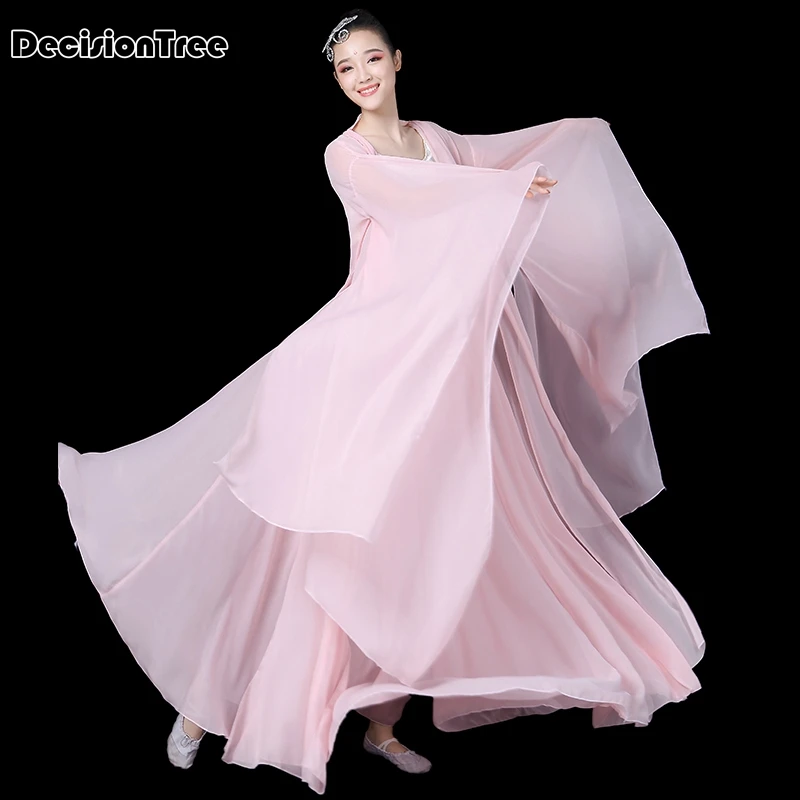 

2019 summer traditional chinese dance costumes women sleeve folk dance costume national costume for woman fan hanfu clothing
