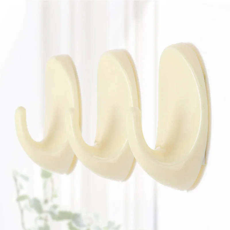 

2PCS White Soild Plastic Bathroom Kitchen Hooks Door Hanger for Home Decoration Accessories Suction Cup 2KG Door Wall Hooks