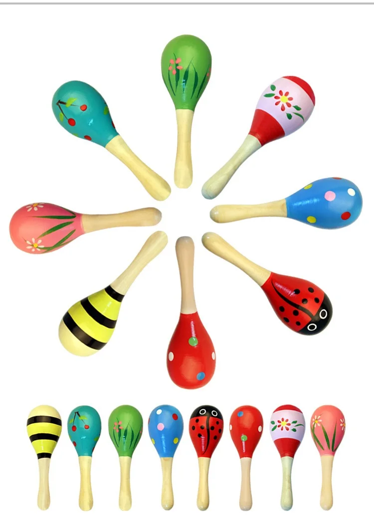 1 шт. красочные деревянные маракасы ребенок музыкальный инструмент Погремушка шейкер вечерние Детские Подарочные игрушки