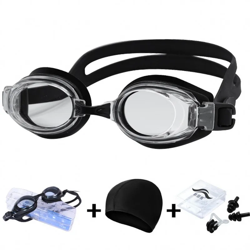 

Professional Swimming Goggles Anti-Fog UV Protect Swimming Glasses With Earplug for With Hat and Ear Plug Nose clip 3pcs/set