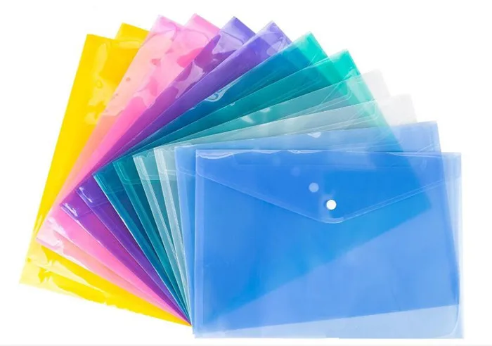 

Free Shipping China Post Air Mail 20PCS/LOT PP Document Bag File Bag With Fastener Suitable For A4 Paper