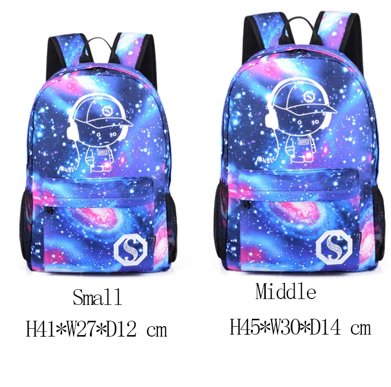 Senkey стильная новая светящаяся школьная сумка унисекс для подростков, рюкзак для книг, школьная сумка, Студенческая сумка для книг для мальчиков и девочек