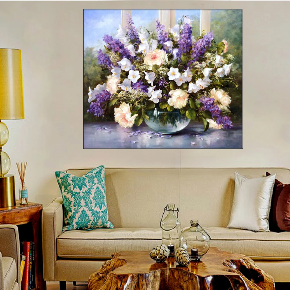 

Printed Classical Flower Painting Hang Painting Wall Oil Painting Print Pictures Room Decor Craft Prints For Living Room