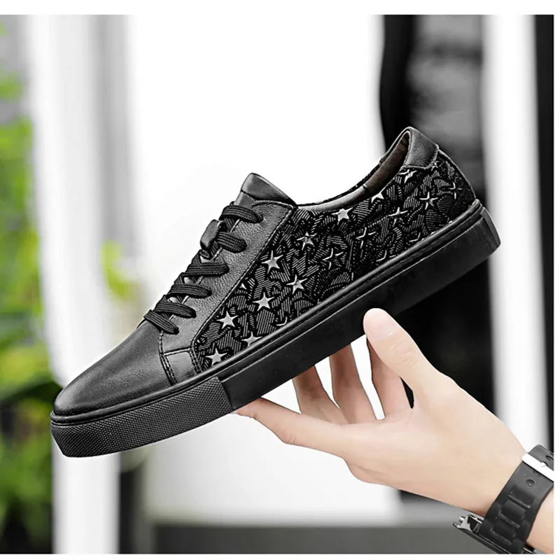 

New large size stars casual shoes men wild leather shoes men shoes