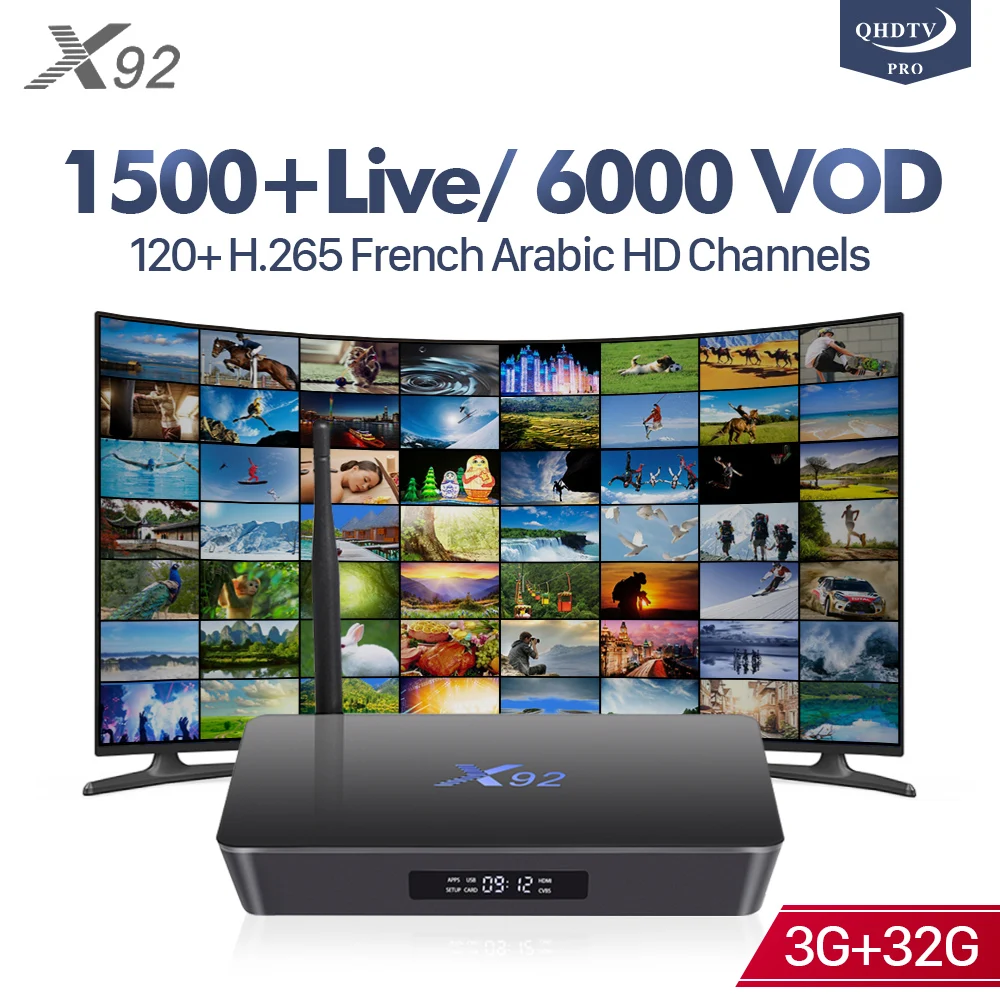

Arabic France IPTV Android 7.1 Box QHDTV Pro 3+32G S912 BT Dual-Band WIFI Netherlands IPTV 1 Year QHDTV Pro Subscription Box