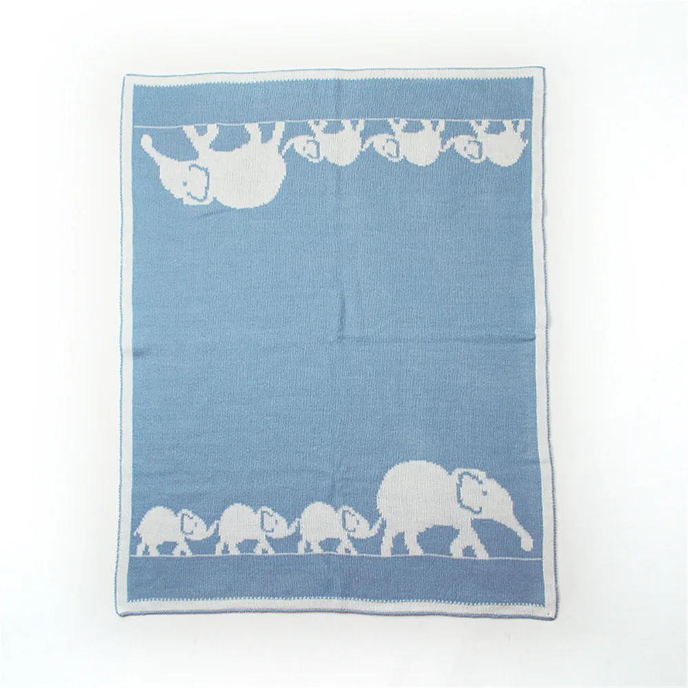 Детское трикотажное Одеяло С Рисунком Слона для маленьких мальчиков и девочек