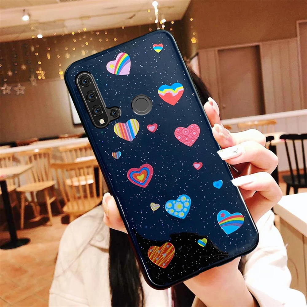 

Phone Case For Huawei nova 5i Case For Huawei nova 5i 5 i nova5i nova5 GLK-LX1 GLK-LX2 soft cover coque crystal Rainbow Love