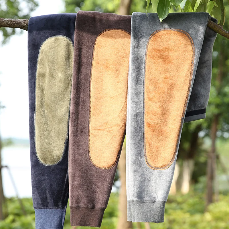 Men's Winter Sleep Bottoms Pants Seemless Single High Elastic Waist