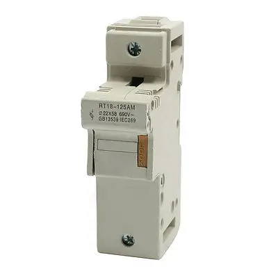 

SENKA ELECTRIC 35mm DIN Rail Mounting 22 x 58mm Cylinder A Class Fuse Holder Single Pole 125A
