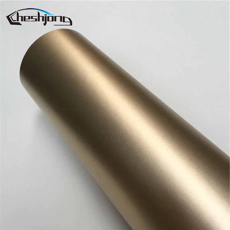 

Satin Champagne Gold Vinyl Car Wrap Matte Chrome Decorative Vinyl Film with Air Release For Vehicle Decal Cover 1.52*20m/roll