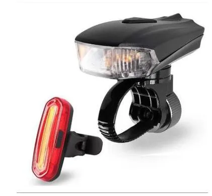 USB Перезаряжаемые велосипед, Велосипеды-фары голову Водонепроницаемый MTB дорожный Велоспорт флэш-Light Touch ночь безопасный - Цвет: Черный
