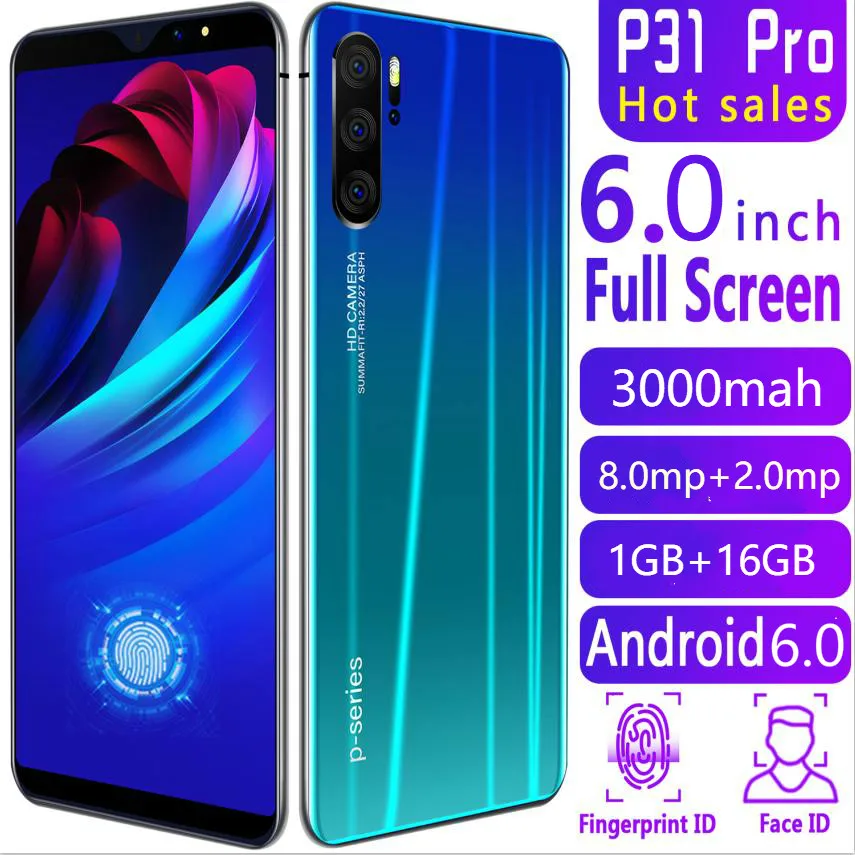 

Raysray P31 3G CellPhone 1G RAM+16GB ROM 3000mAh Mobile Phone Android 8MP+2MP Smart Phone Dual SIM Cards Face Recognition New