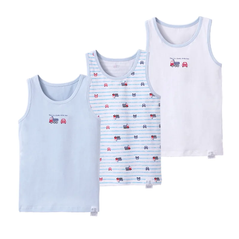 summer boy clothing knitted baby vest kids sleeveless shirt cotton